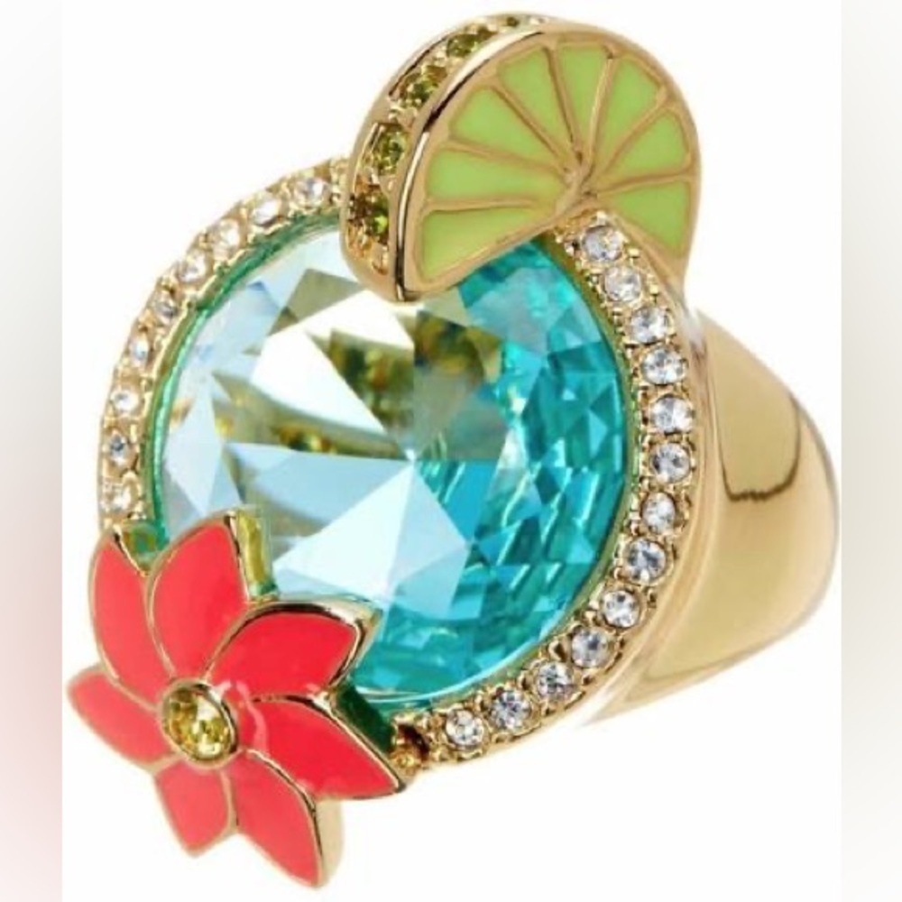 ♠️KATE SPADE OUT OF OFFICE POOLSIDE COCKTAIL RING 7